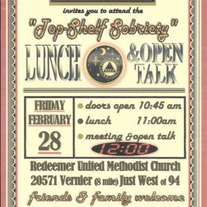 Flyer for Noontide Open Talk 2/28/2025