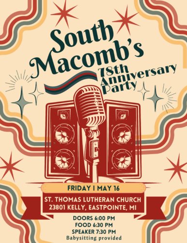 Flyer for South Macomb 78th Anniversary Party