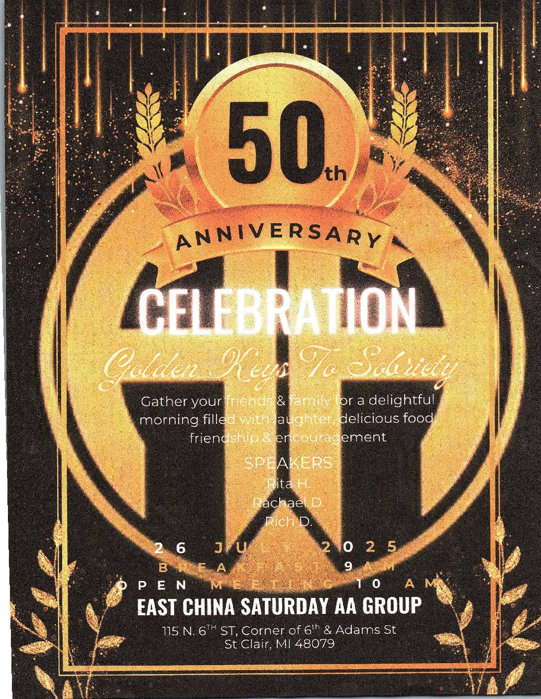 East China Saturday AA 50th Anniversary