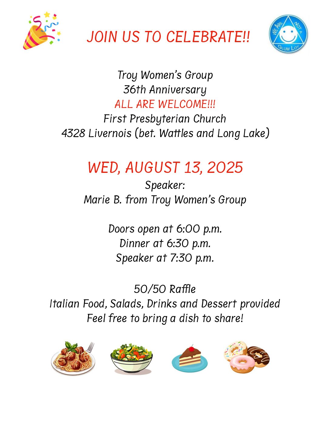 Troy Women’s Group 36th Anniversary