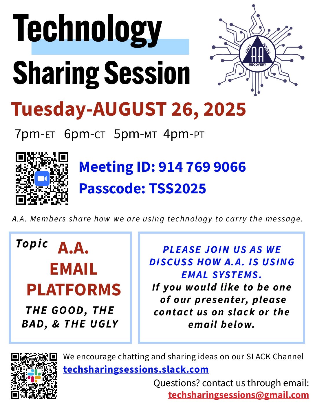 Technology Sharing Session – Email Platforms