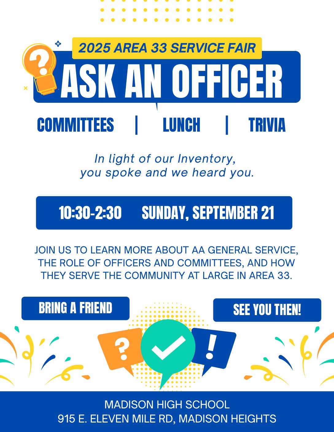 Ask an Officer – Area 33 Service Fair