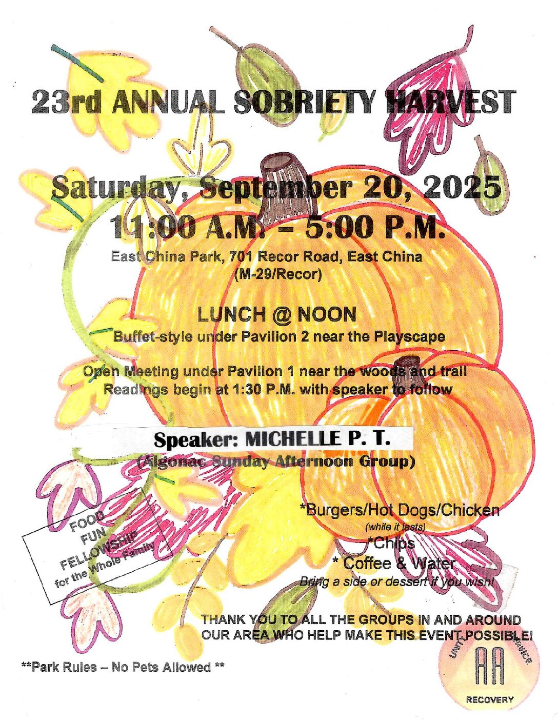 23rd Annual Sobriety Harvest