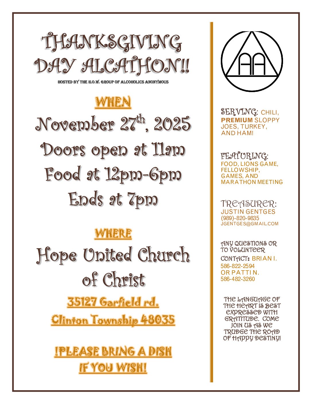 Thanksgiving Alcathon