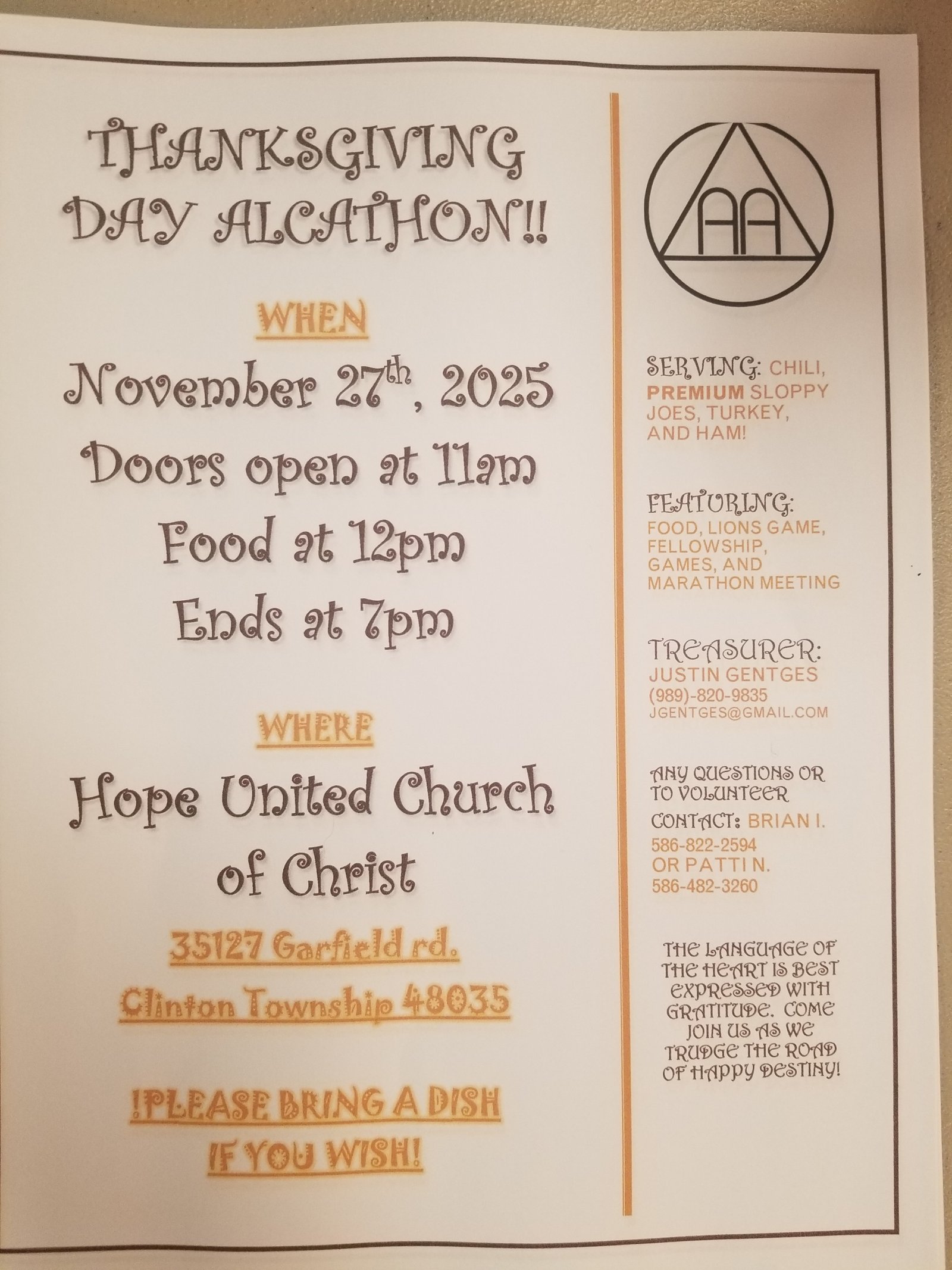 Thanksgiving Alcathon