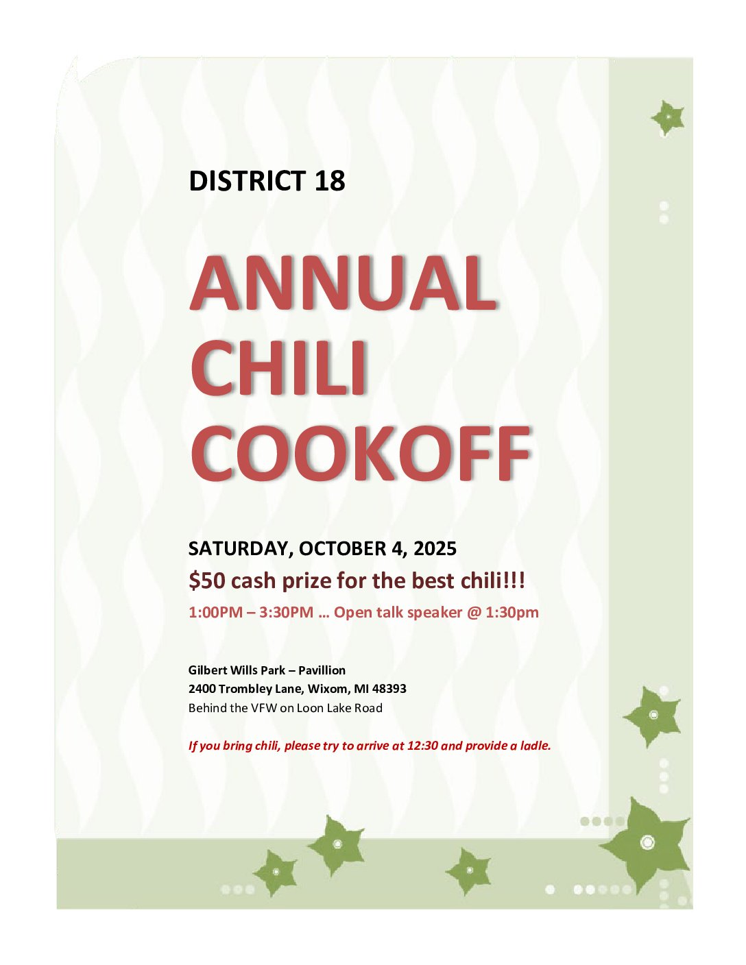 D18 Annual Chili Cookoff