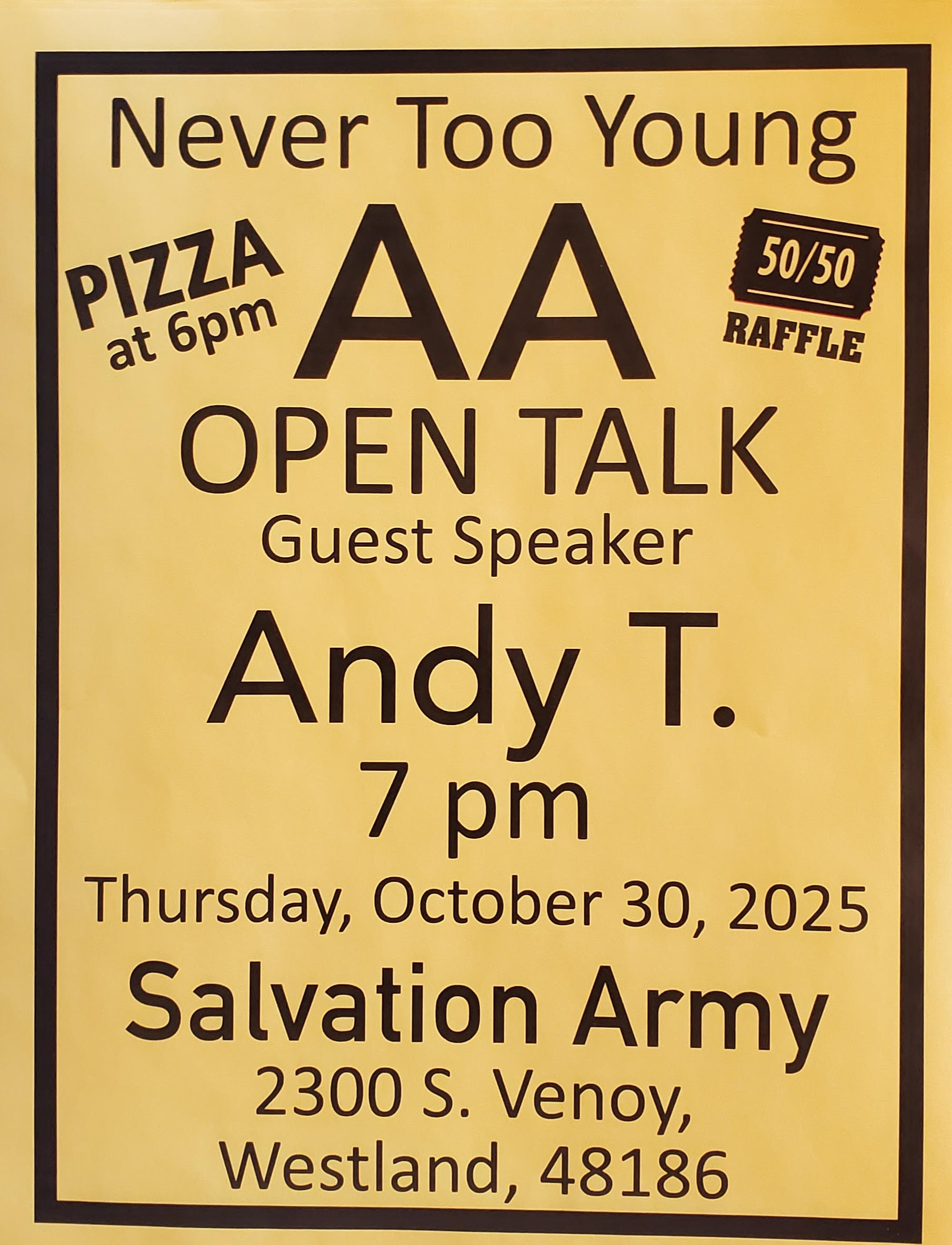Never Too Young Open Talk – Andy T.