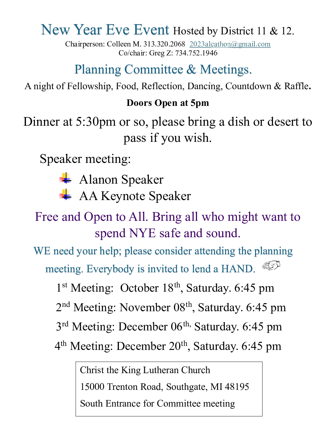 D11-12 New Year’s Eve Event