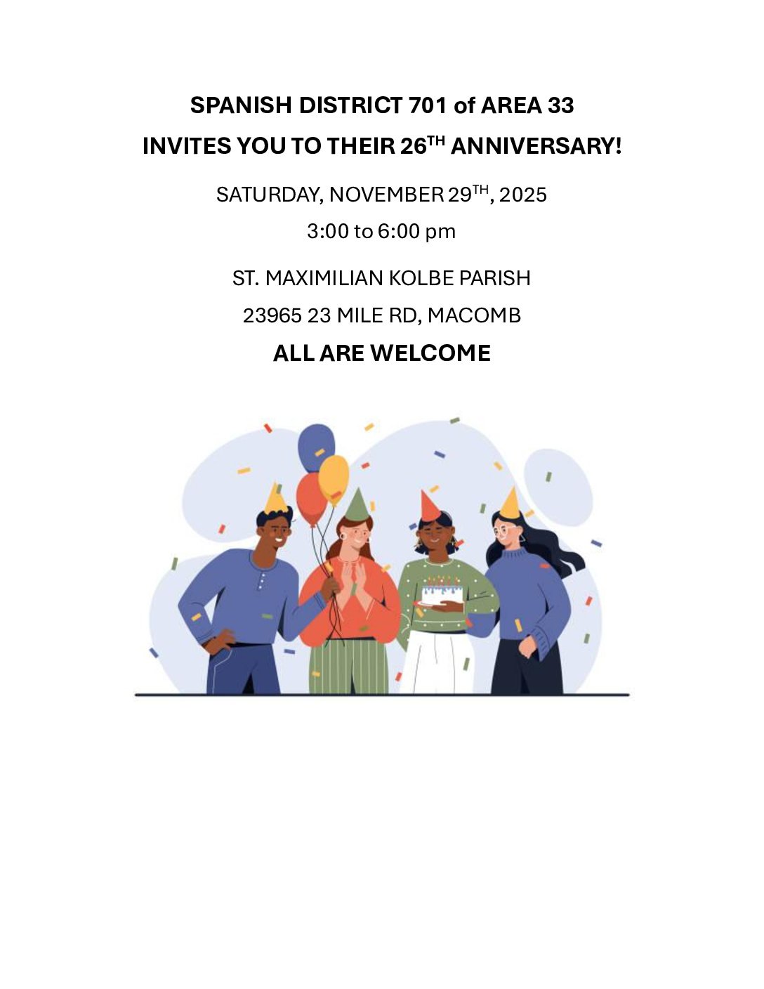 Spanish District 701 26th Anniversary Party