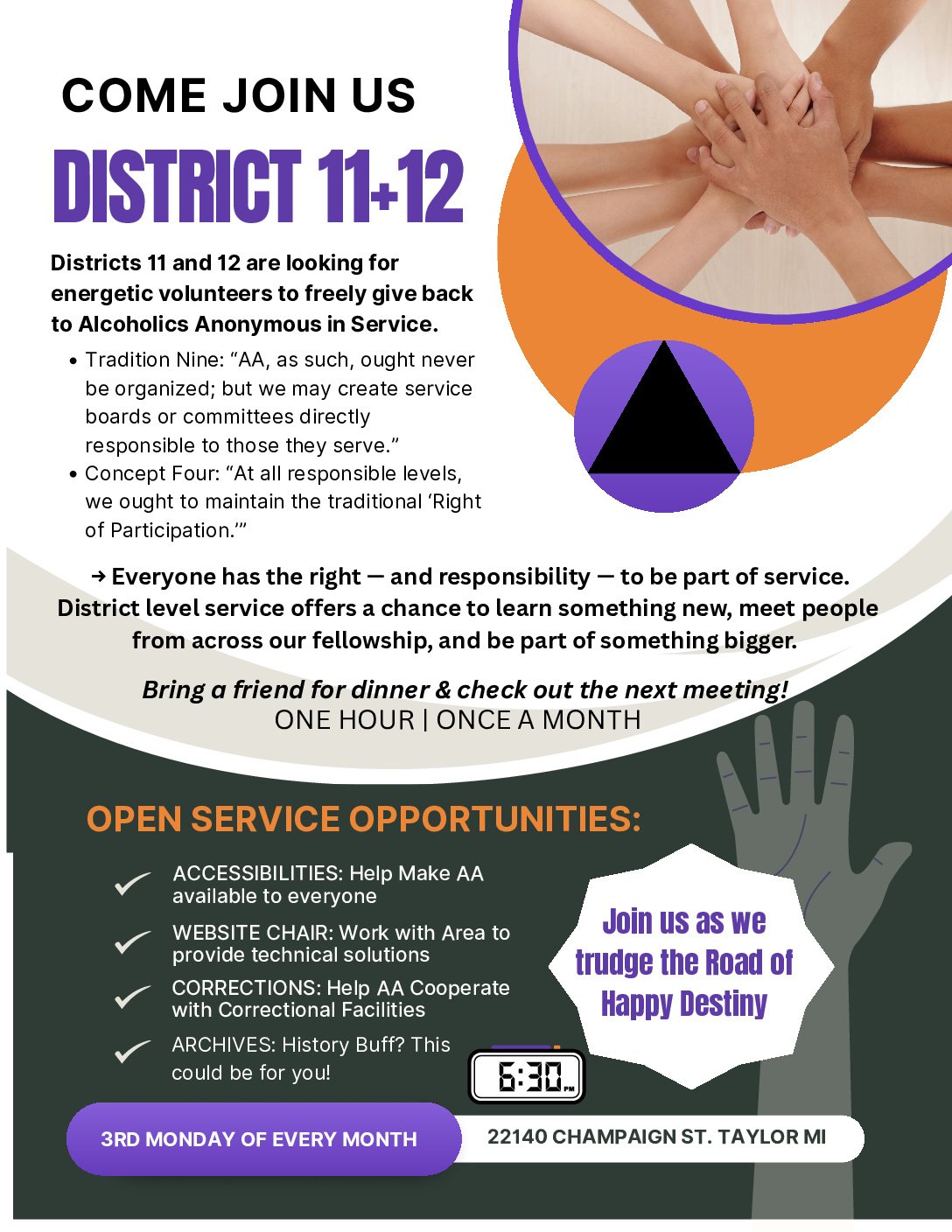 Volunteers Needed for District 11 & 12