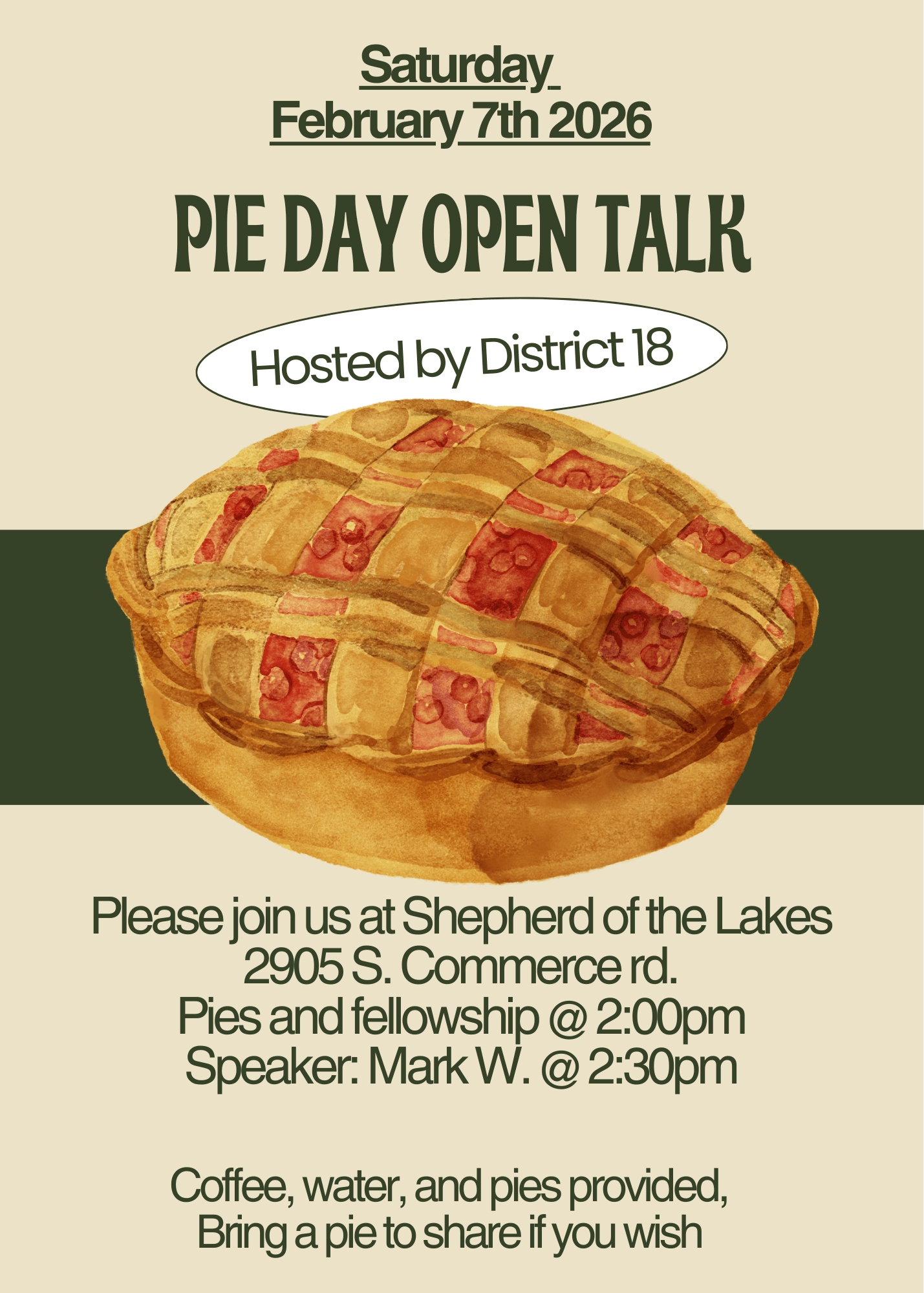 District 18 Presents: Pie Day Open Talk
