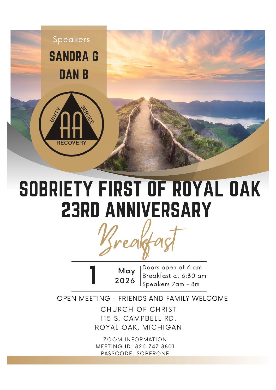 Sobriety First of Royal Oak – 23rd Anniversary