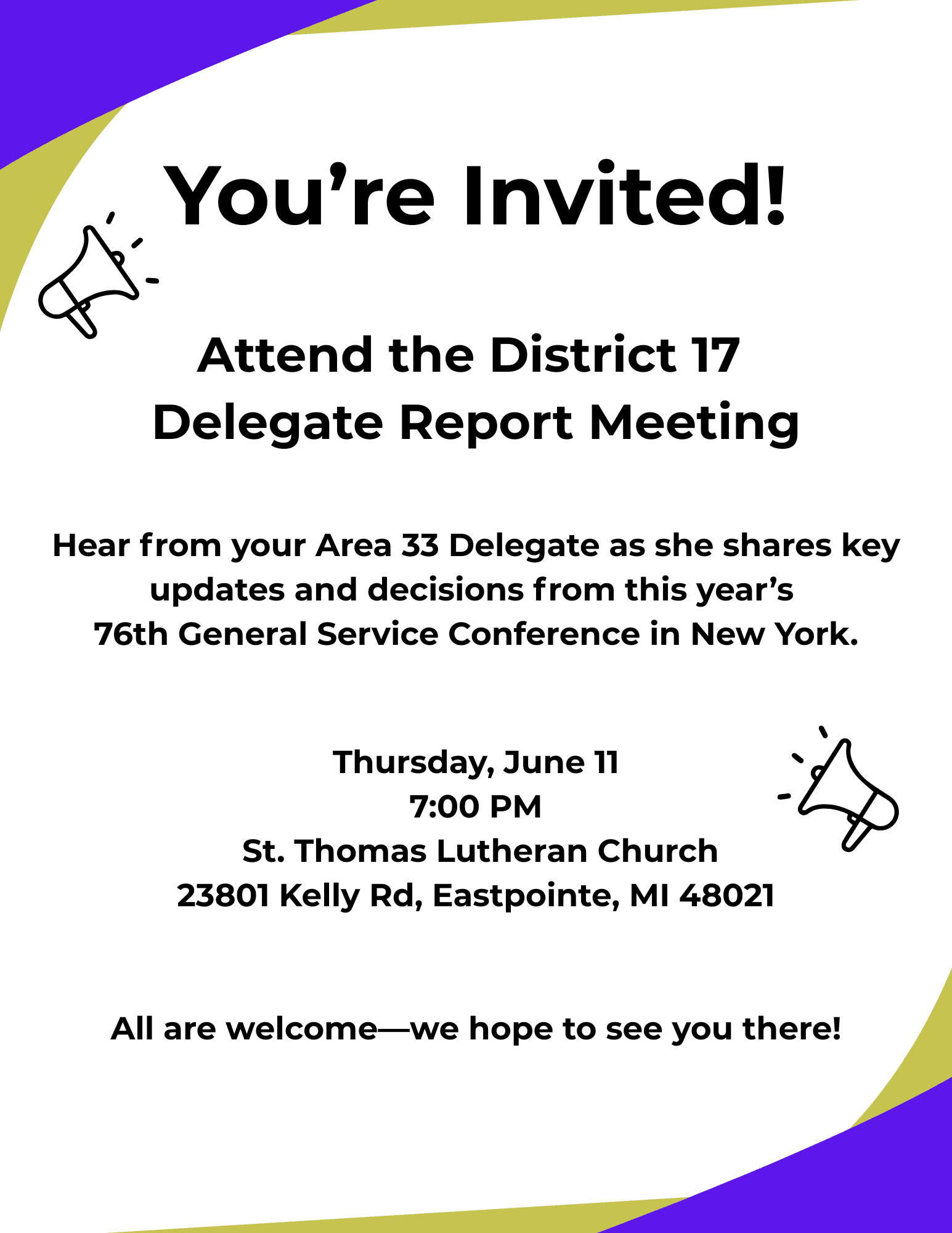 District 17 Delegate Report Meeting