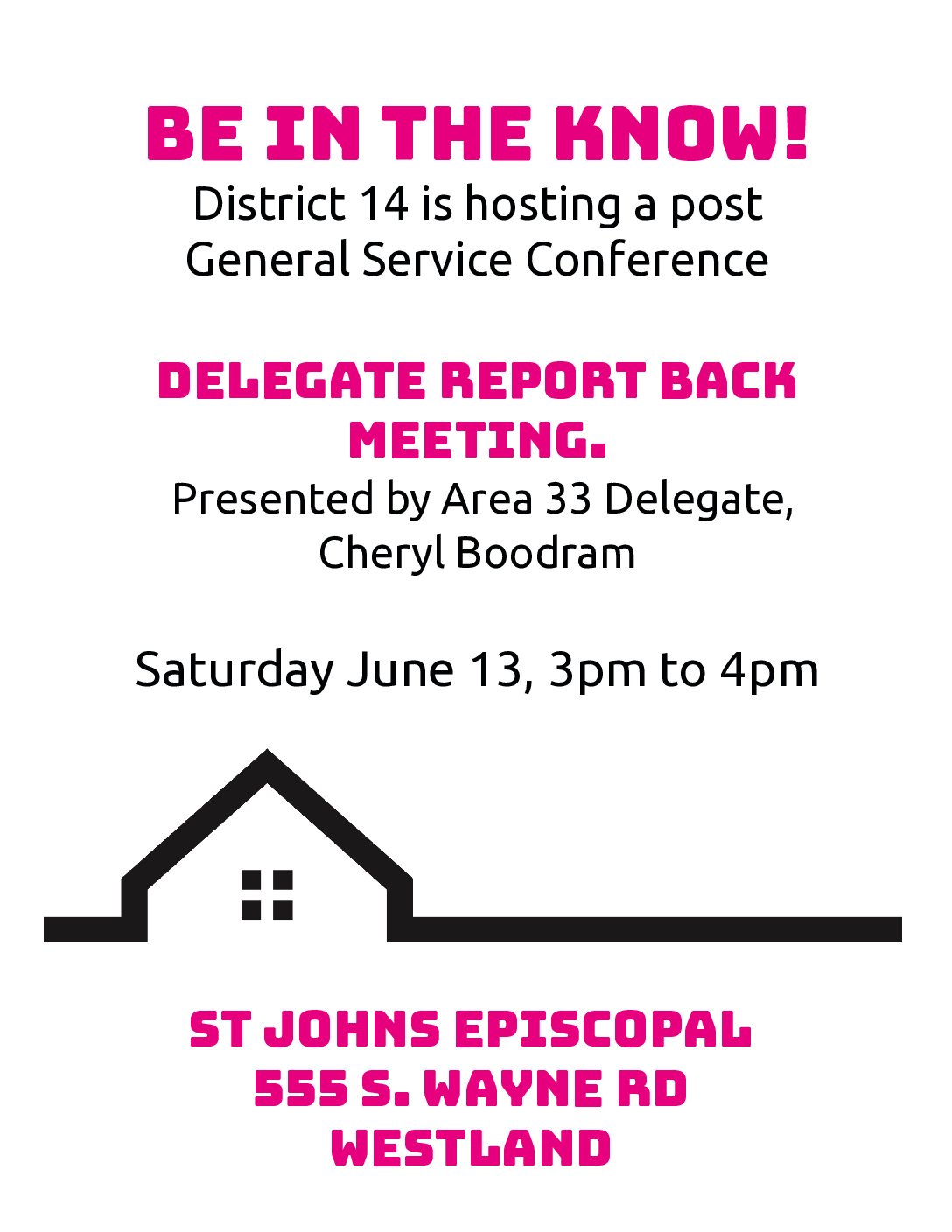 District 14 – Post General Service Conference Report Meeting