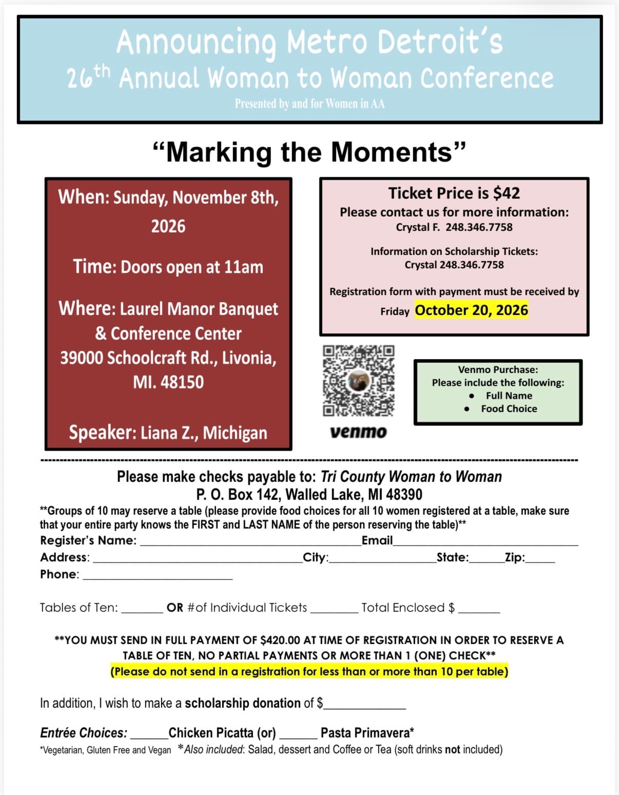 26th Annual Woman to Woman Conference