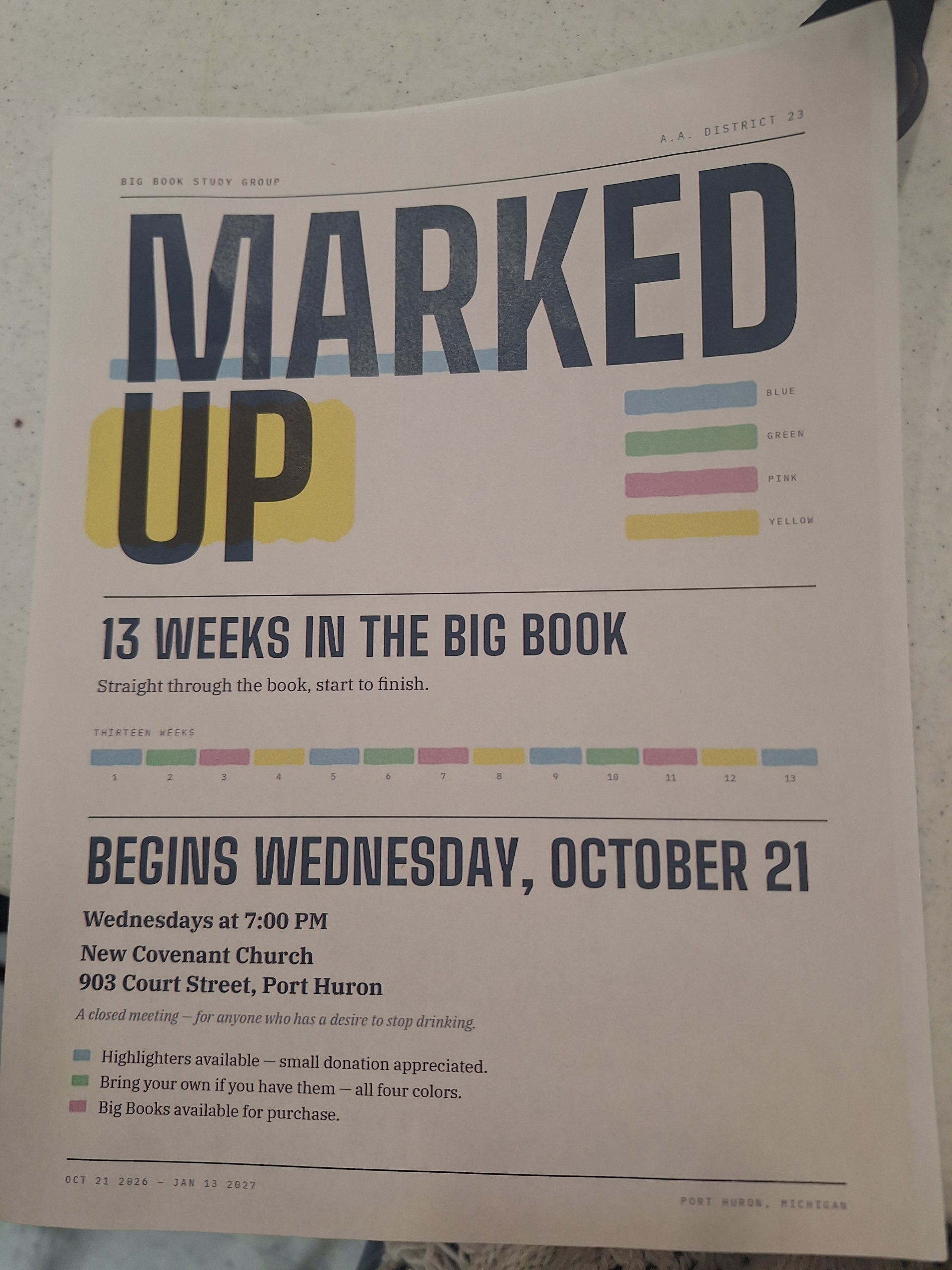 Marked Up: 13 Weeks in the Big Book