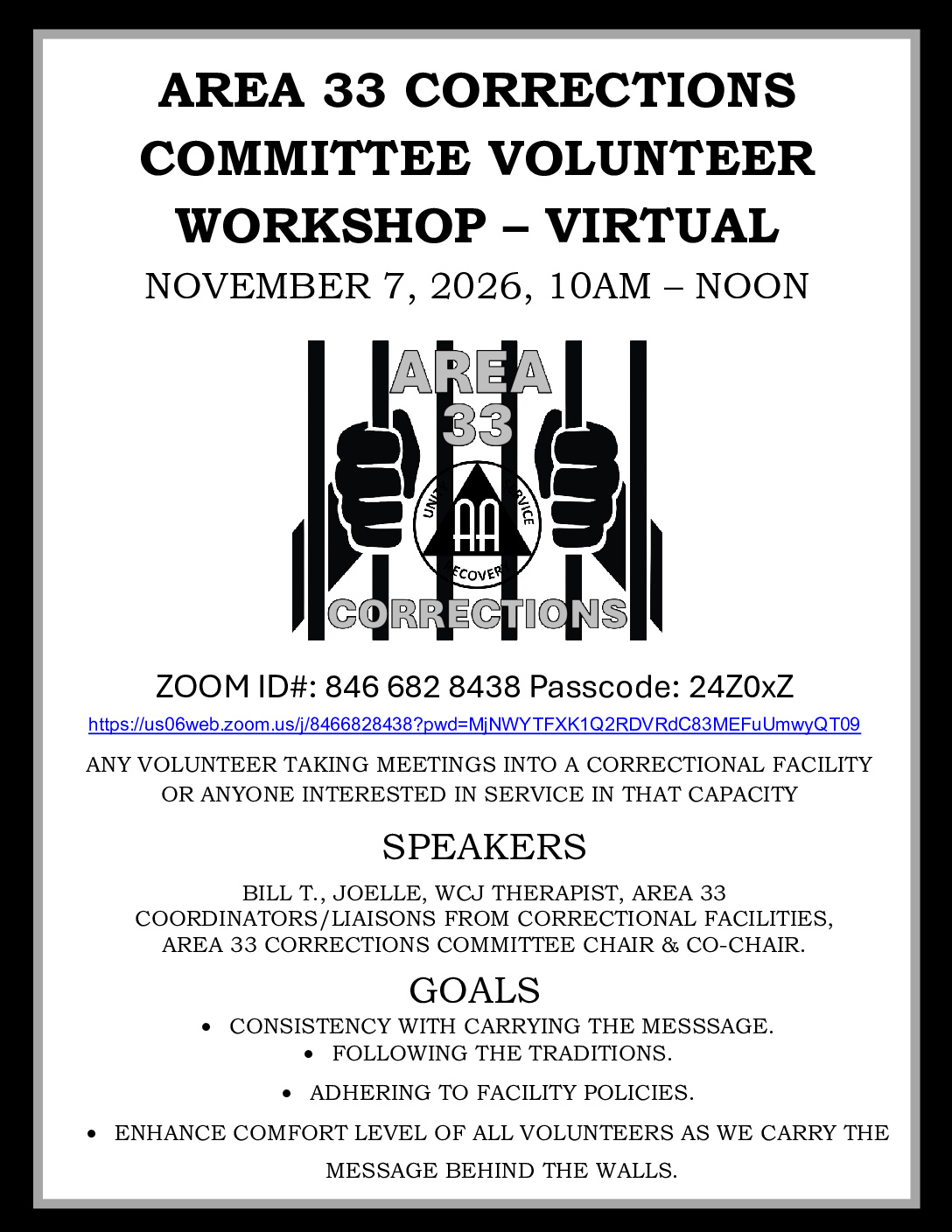 Corrections Committee Workshop